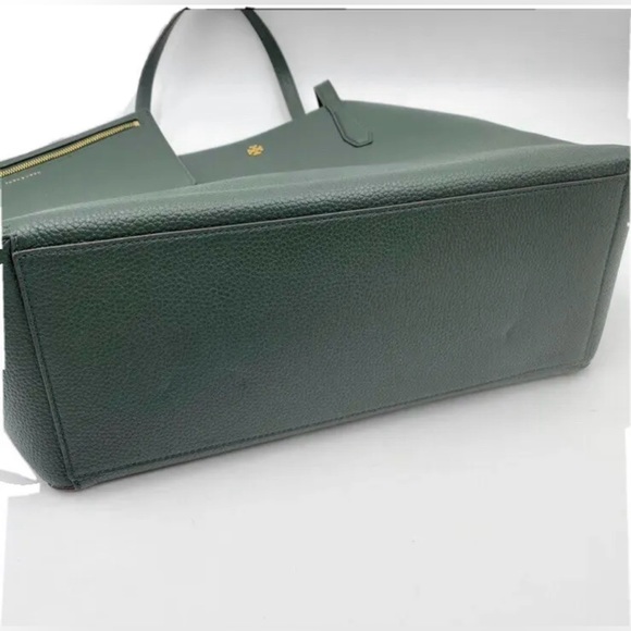NWT TORY BURCH BLAKE TOTE IN JITNEY GREEN LEATHER SHOULDER BAG POUCH - Picture 6 of 9